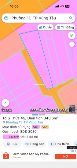 (Chính chủ) Bán đất 3 mặt tiền hẻm 1041 Đường 30/4 Phường 11 VT (nay là phường Phước Thắng, TP.HCM mới)